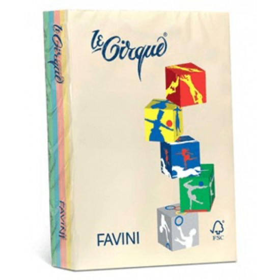 Carton copiator A4 160g diverse cul pale Favini 250/top A74X304