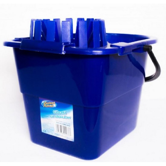 Galeata plastic cu storcator 14L albastru D42-SHRO-2373