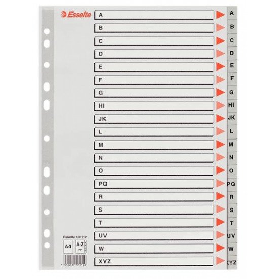 Separator plastic A4 alfabetic A-Z Esselte 100112