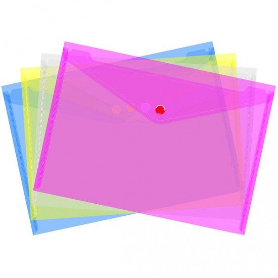 Mapa plastic cu buton A4 transparenta color