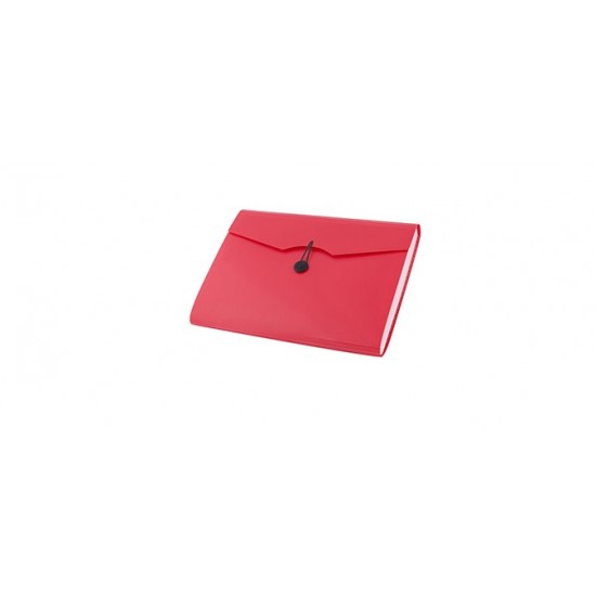 Mapa plastic cu elastic 12 compartimente rosu D.rect 5580 110389
