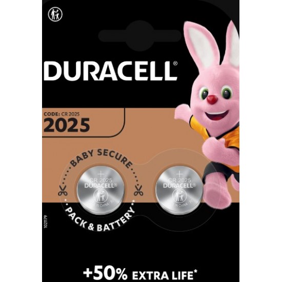 Baterii cell CR2025 litium Duracell 2/blister --PRET/SET