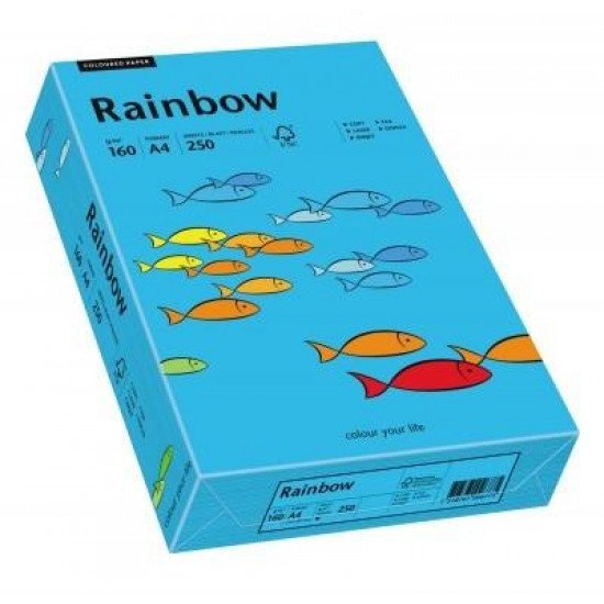 Carton A4 Rainbow 160g albastru intens