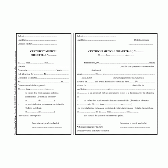 Certificat medical prenuptial
