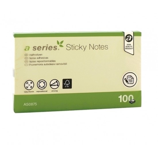 Post-it 75x125mm galben 100 file EV6C11 A-Series AY000801