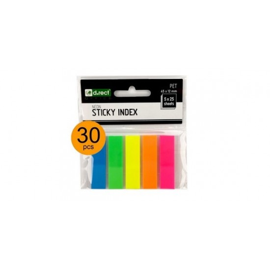 Post-it index film 12x45mm 5 culori D.rect 009354