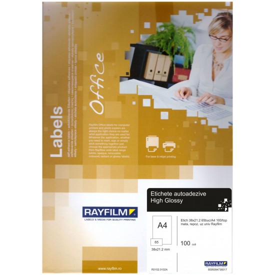 Etichete autoadezive Rayfilm Office 38x21.2  albe mate detasabile