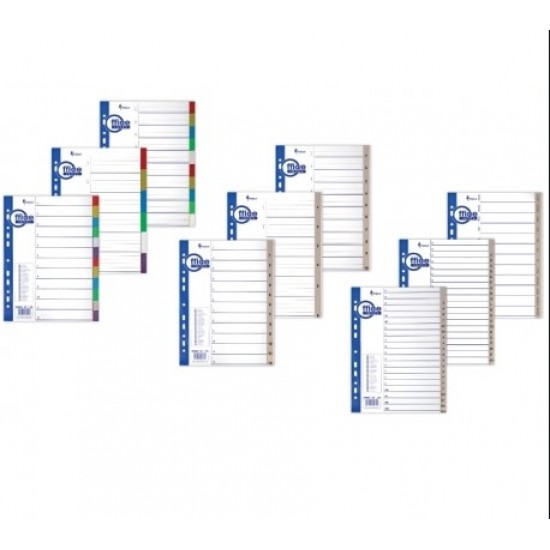 Separator plastic A4 numeric 1-6 color Forpus FO20443