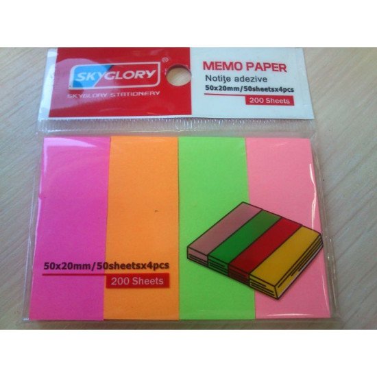 Post-it index 20x50mm 4 culori Skyglory/Evoffice SG-8807 EV6D03