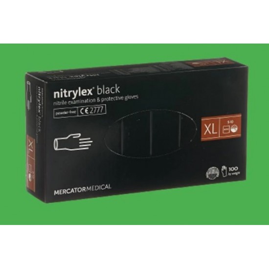 Manusi unica folosinta nitril negru Mercator XL 100/set