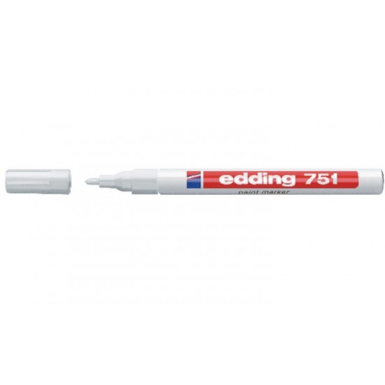 Marker cu vopsea Edding 751 alb 1-2mm corp metalic ED751000