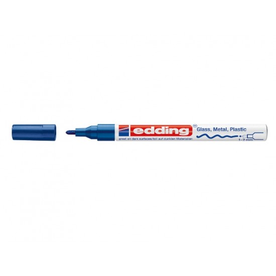 Marker cu vopsea Edding 751 albastru 1-2mm corp metalic ED751003