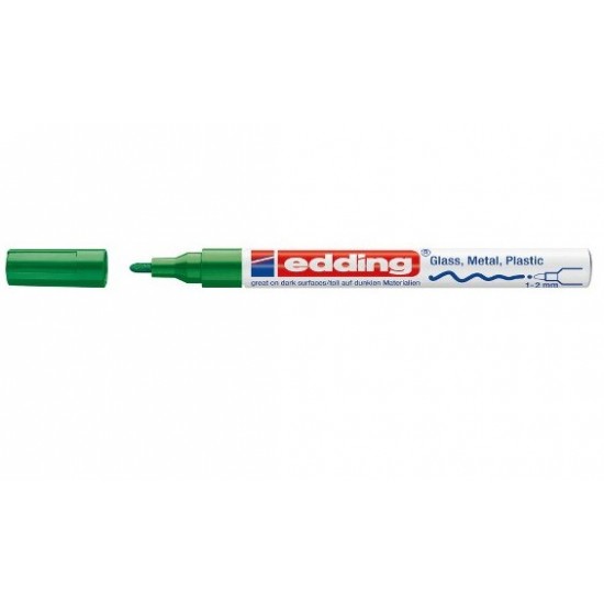 Marker cu vopsea Edding 751 verde 1-2mm corp metalic ED751004