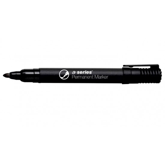 Marker permanent A-series corp plastic vf 2-5mm negru AY01088