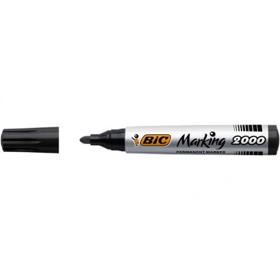 Marker permanent Bic 2000 vf rotund negru 12/cut 8209153 (B12)