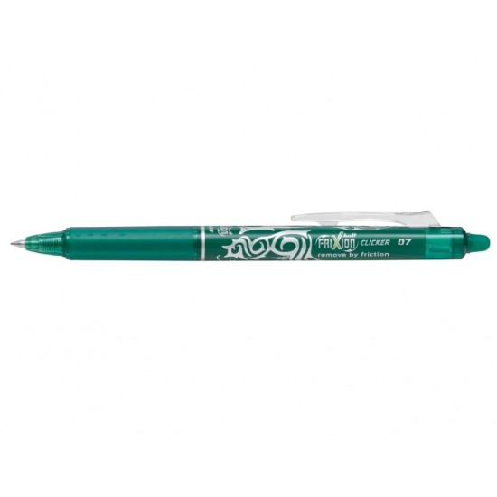 Roller cu gel 0.7mm Pilot Frixion Clicker verde termovolatil PBLRT-FR7G
