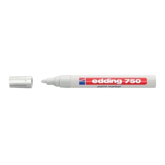 Marker cu vopsea Edding 750 alb 2-4mm corp metalic ED7500