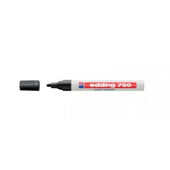 Marker cu vopsea Edding 750 negru 2-4mm corp metalic ED7501