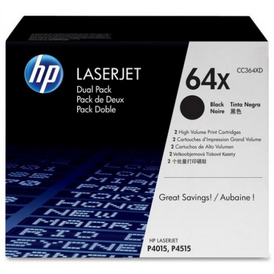 HP 64X negru TWIN PACK