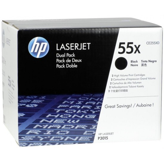 Cartus laser HP CE255XD bk P3015 2x12500pag 2/set (twin)